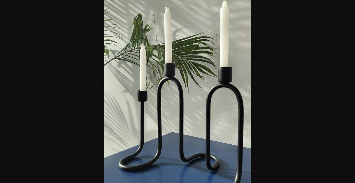 Kerzenständer – Wave Black