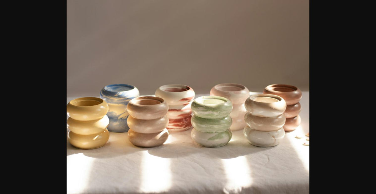 Teelichthalter-Set – Pastell Mix